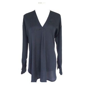 NWOT Vince 100% silk blouse, dark blue, sz S